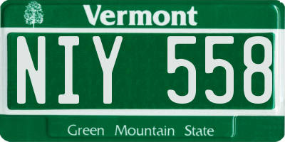 VT license plate NIY558
