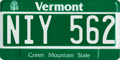 VT license plate NIY562
