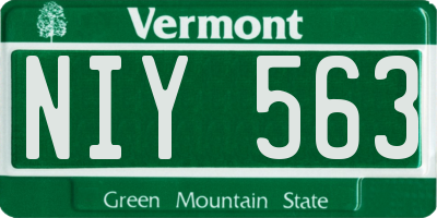VT license plate NIY563