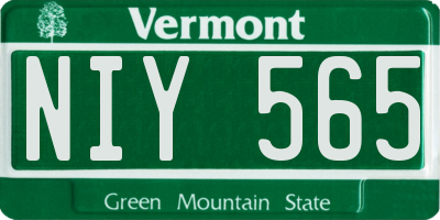 VT license plate NIY565
