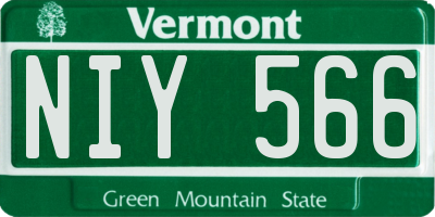 VT license plate NIY566