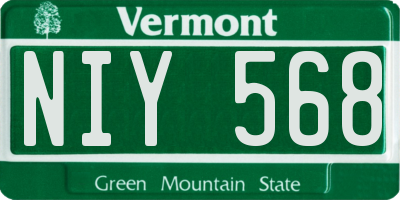VT license plate NIY568