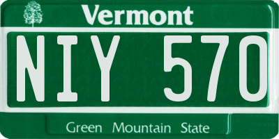 VT license plate NIY570