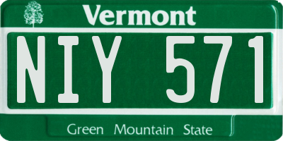 VT license plate NIY571