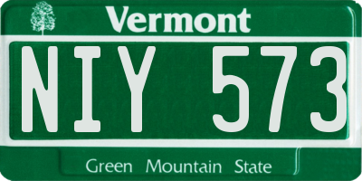 VT license plate NIY573
