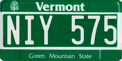 VT license plate NIY575