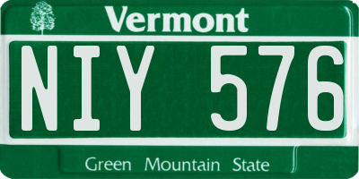 VT license plate NIY576