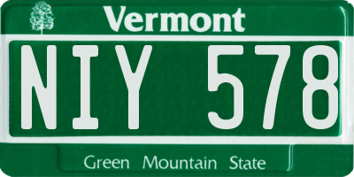VT license plate NIY578