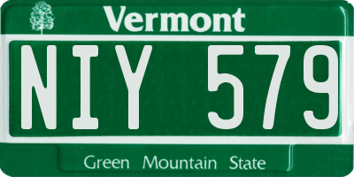 VT license plate NIY579