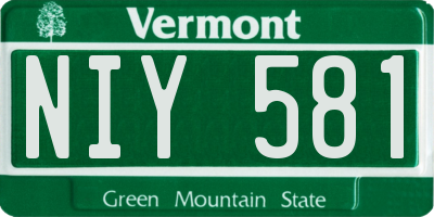VT license plate NIY581