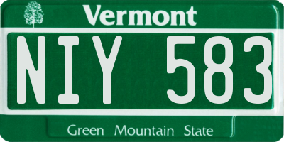 VT license plate NIY583