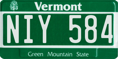 VT license plate NIY584