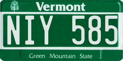 VT license plate NIY585
