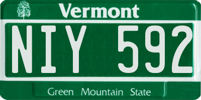 VT license plate NIY592
