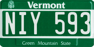 VT license plate NIY593