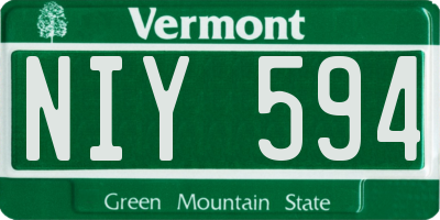 VT license plate NIY594