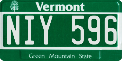 VT license plate NIY596