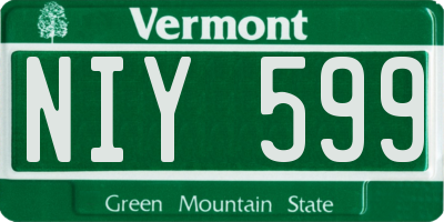 VT license plate NIY599
