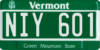 VT license plate NIY601