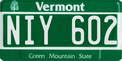 VT license plate NIY602