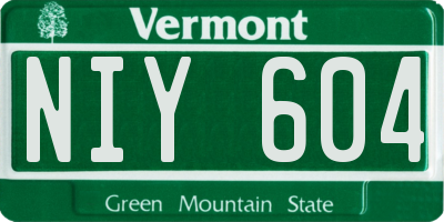 VT license plate NIY604