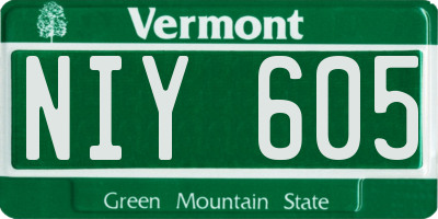VT license plate NIY605