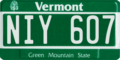 VT license plate NIY607
