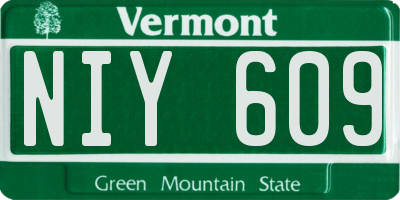 VT license plate NIY609