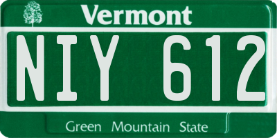 VT license plate NIY612