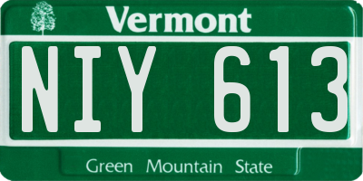 VT license plate NIY613