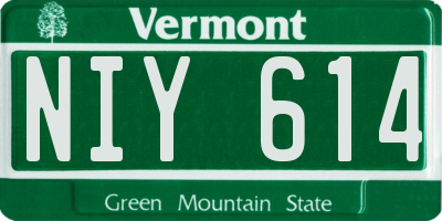 VT license plate NIY614
