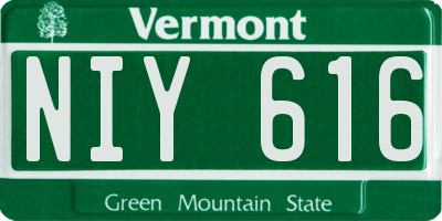 VT license plate NIY616