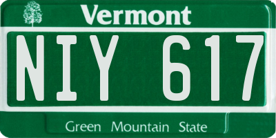 VT license plate NIY617