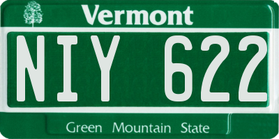 VT license plate NIY622