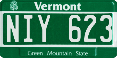 VT license plate NIY623
