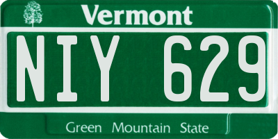 VT license plate NIY629