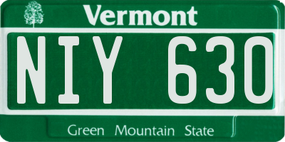VT license plate NIY630