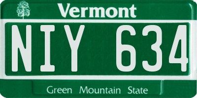 VT license plate NIY634