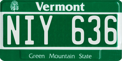 VT license plate NIY636