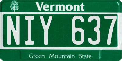 VT license plate NIY637