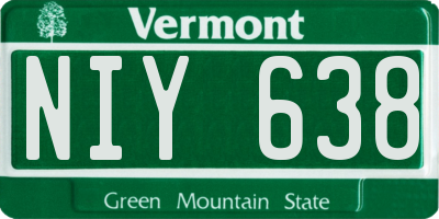 VT license plate NIY638