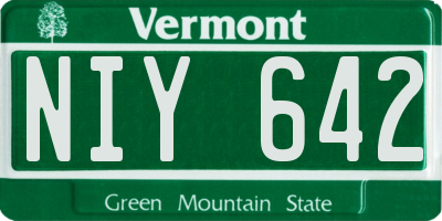 VT license plate NIY642