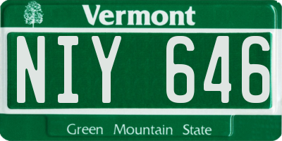 VT license plate NIY646