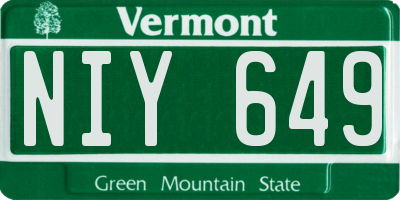 VT license plate NIY649