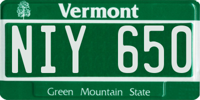 VT license plate NIY650