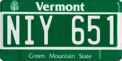 VT license plate NIY651