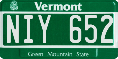 VT license plate NIY652