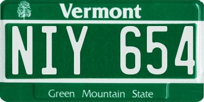 VT license plate NIY654