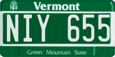 VT license plate NIY655