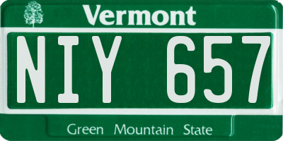 VT license plate NIY657